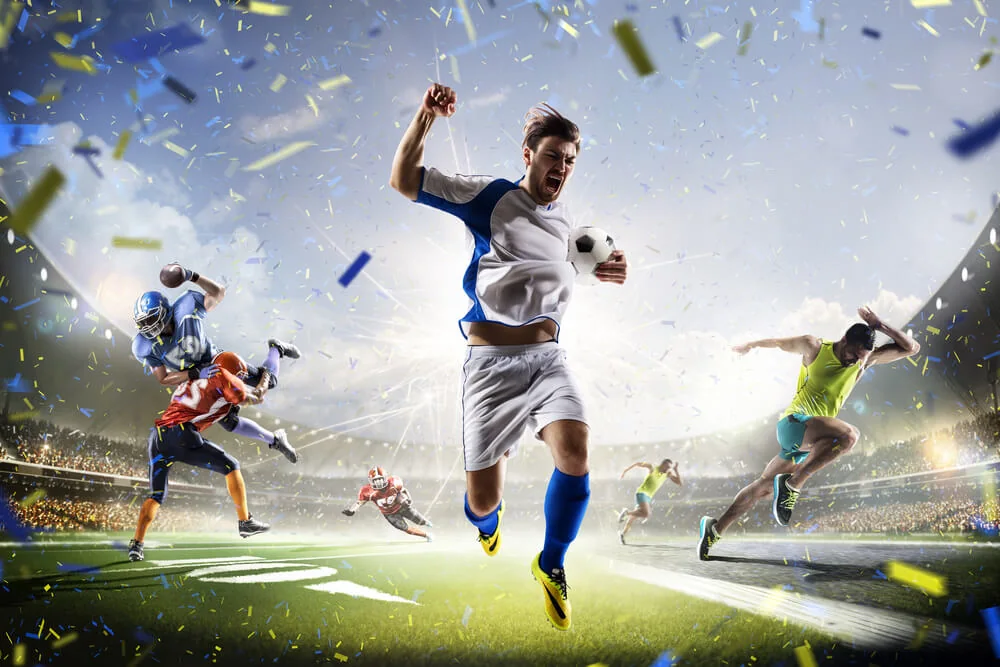 Pertandingan olahraga dengan fokus pada aksi live